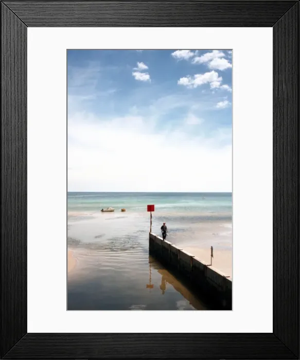 Framed Print : beach jetty
