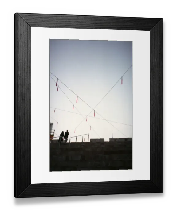 Framed Print : Couple on steps