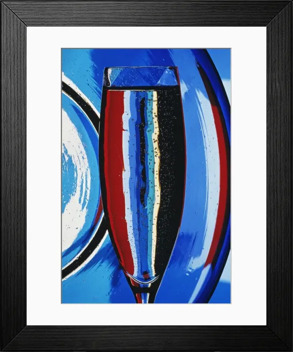 Framed Print : Champagne glass, colorful background Framed Print : Champagne glass, colorful background