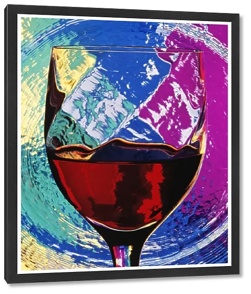 Colorful abstract wine glass