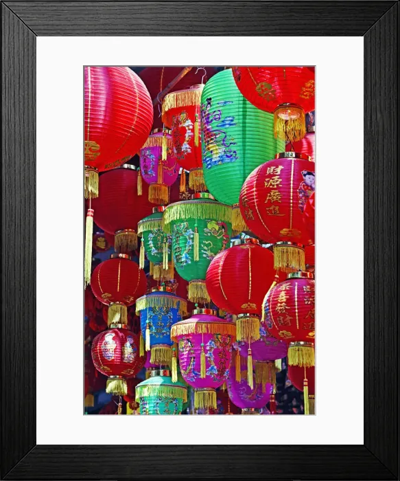 Framed Print : Colored lanterns, Hanoi, Vietnam