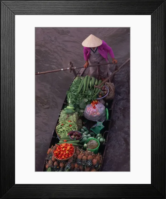 Framed Print : Floating Markets, Mekong Delta, Vietnam
