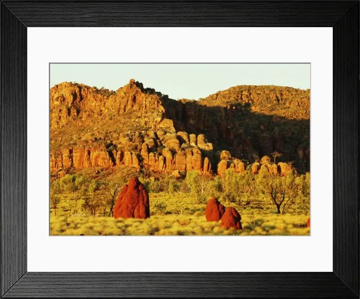 Framed Print : Australia, Western Australia, Purnululu National Park, termite mounds
