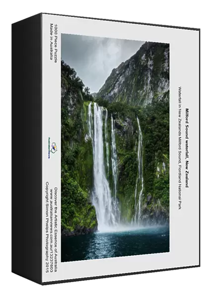 Milford Sound waterfall, New Zealand