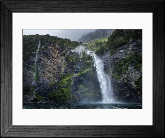 Framed Print : Waterfall, Milford Sound