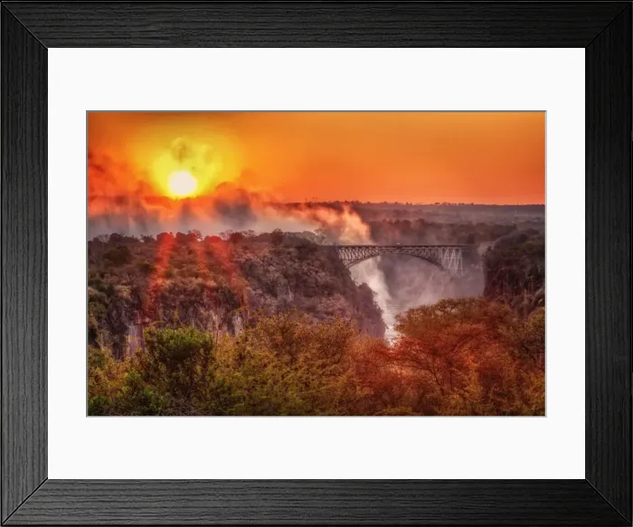 Framed Print : Sunrise, Victoria Falls, Zimbabwe