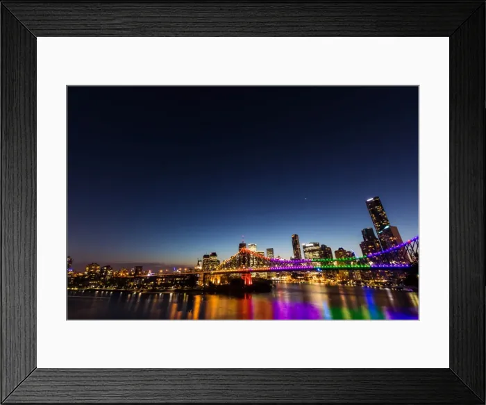 Framed Print : Brisbane by night