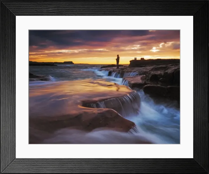 Framed Print : Fisherman. A fisherman early morning