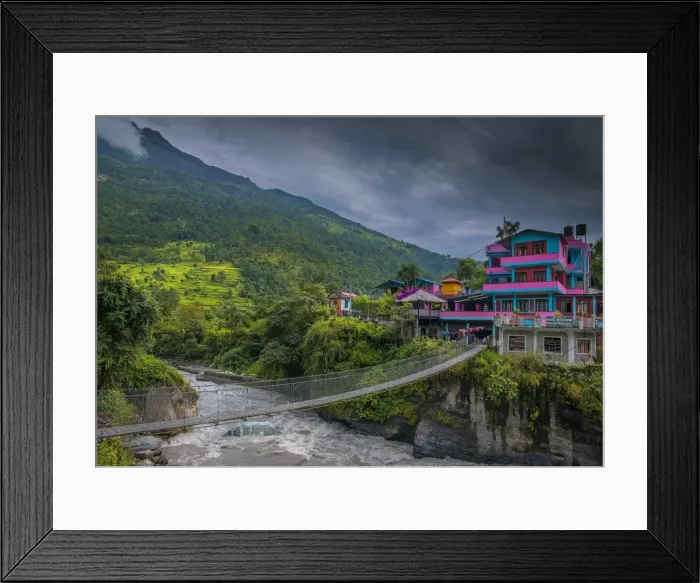 Framed Print : The steep and mountainous tropical countryside around Beni, Nepal Framed Print : The steep and mountainous tropical countryside around Beni, Nepal