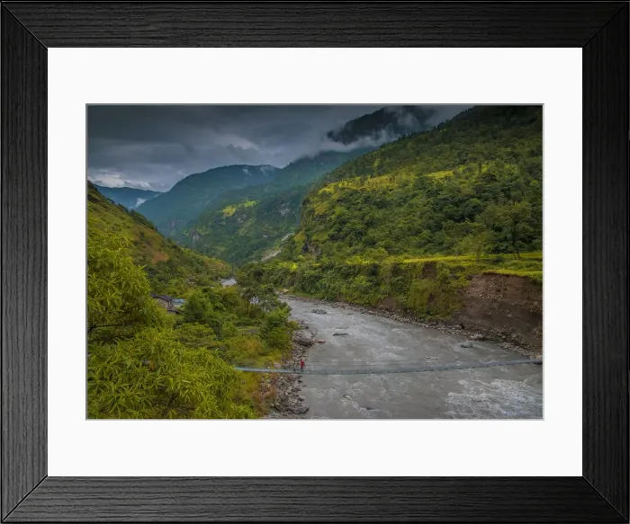 Framed Print : The steep and mountainous tropical countryside around Beni, Nepal Framed Print : The steep and mountainous tropical countryside around Beni, Nepal