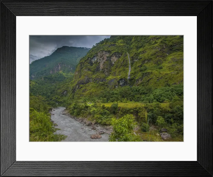 Framed Print : The steep and mountainous tropical countryside around Beni, Nepal Framed Print : The steep and mountainous tropical countryside around Beni, Nepal