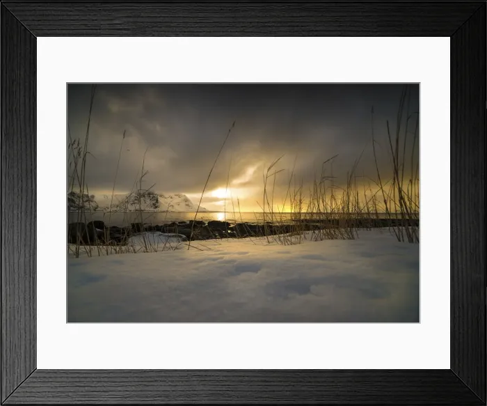Framed Print : Winter time at Vareidsundet, Lofoten, the Arctic circle of Norway Framed Print : Winter time at Vareidsundet, Lofoten, the Arctic circle of Norway
