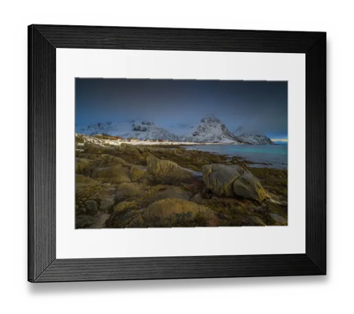 Framed Print : Winter time at Vareidsundet, Lofoten, the Arctic circle of Norway