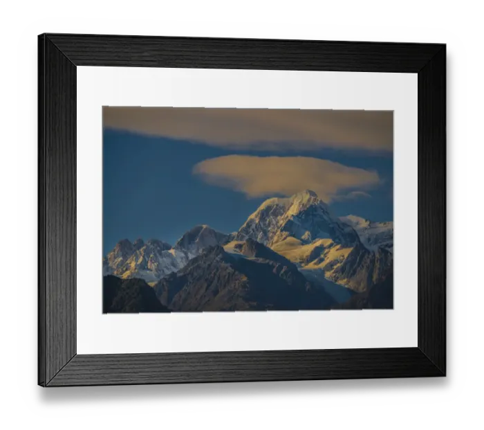 Framed Print : View to the mountains at Lake Matheson, south Island, New Zealand