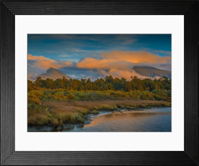Framed Print : West coastline near the Okuru river, south Island, New Zealand