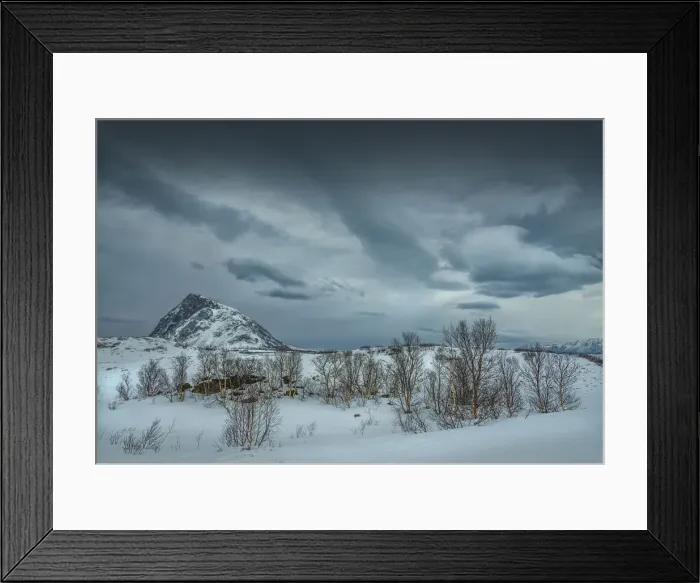 Framed Print : Gimsoya in the winter, Lofoten Peninsular, arctic circle of Norway