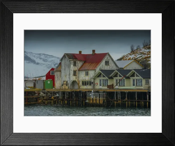 Framed Print : A winter scene at Henningsvaer, Lofoten Peninsular, arctic circle of Norway Framed Print : A winter scene at Henningsvaer, Lofoten Peninsular, arctic circle of Norway