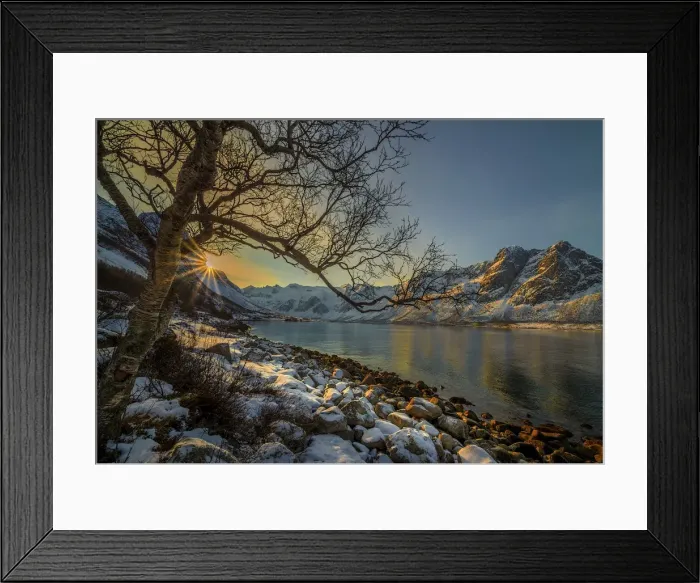 Framed Print : A snowy scene at Grotfjord in the winter, arctic circle of Norway Framed Print : A snowy scene at Grotfjord in the winter, arctic circle of Norway