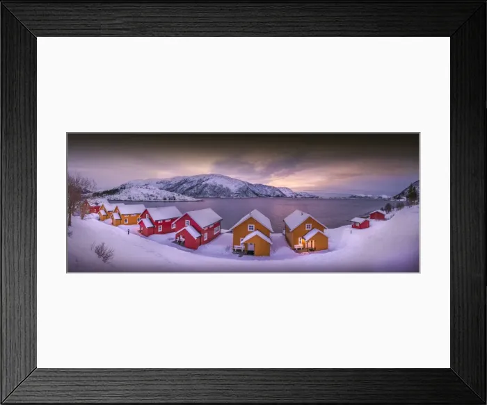 Framed Print : A snowy scene at Grotfjord in the winter, arctic circle of Norway Framed Print : A snowy scene at Grotfjord in the winter, arctic circle of Norway