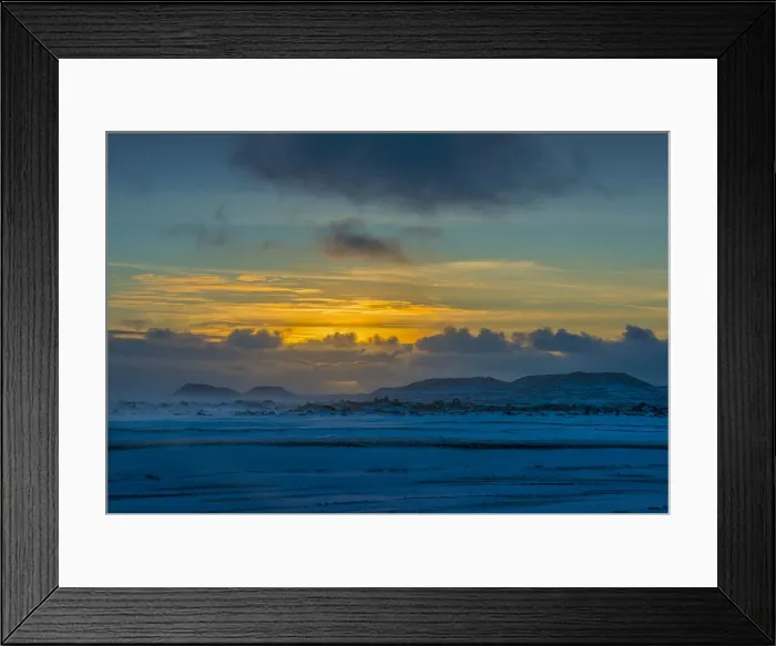 Framed Print : Winter dusk at Arnarstapi, in Iceland