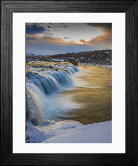 Framed Print : Winter at Faafoss waterfall in Iceland Framed Print : Winter at Faafoss waterfall in Iceland