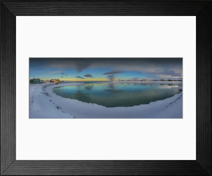 Framed Print : Panorama of Blonduos in Winter in Iceland