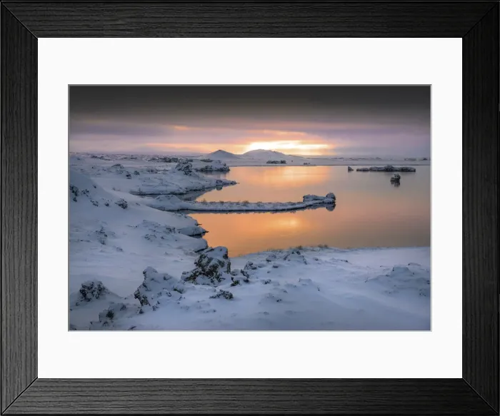 Framed Print : Winter scene at Dimmuborgir in Iceland Framed Print : Winter scene at Dimmuborgir in Iceland