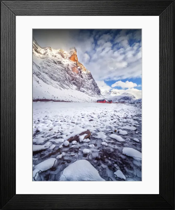 Framed Print : Ersfjord in winter, Arctic circle of Norway Framed Print : Ersfjord in winter, Arctic circle of Norway