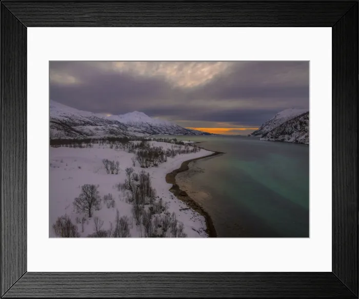 Framed Print : Scenic view in the Fiskefjorden region during winter-time, Arctic circle of Norway Framed Print : Scenic view in the Fiskefjorden region during winter-time, Arctic circle of Norway