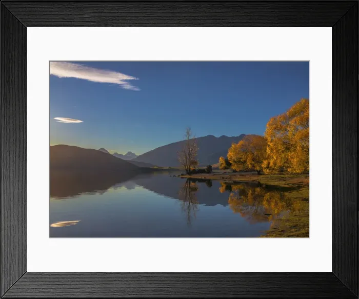 Framed Print : Autumn colours around Glendhu bay, near lake Wanaka, South Island of New Zealand