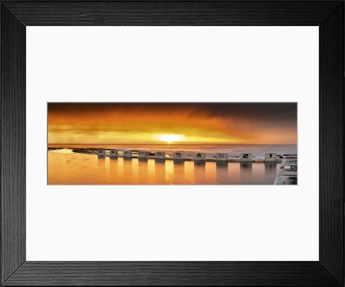 Framed Print : sunrise at ocean baths newcastle Framed Print : sunrise at ocean baths newcastle