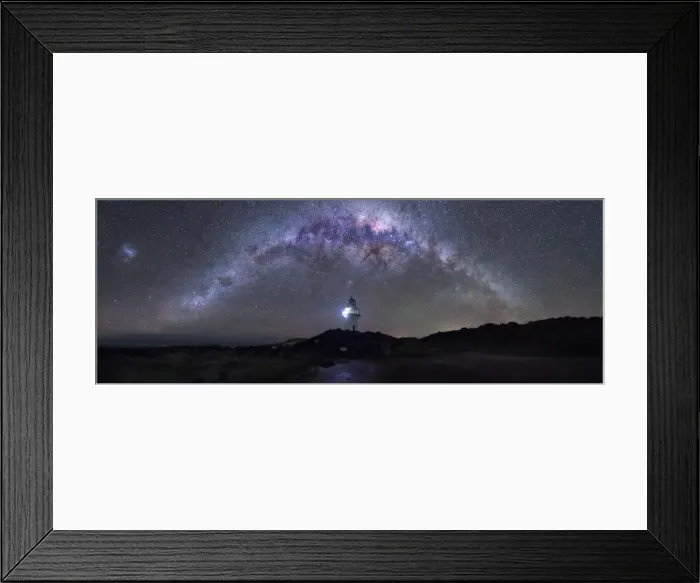 Framed Print : Milkyway arching over lighthouse