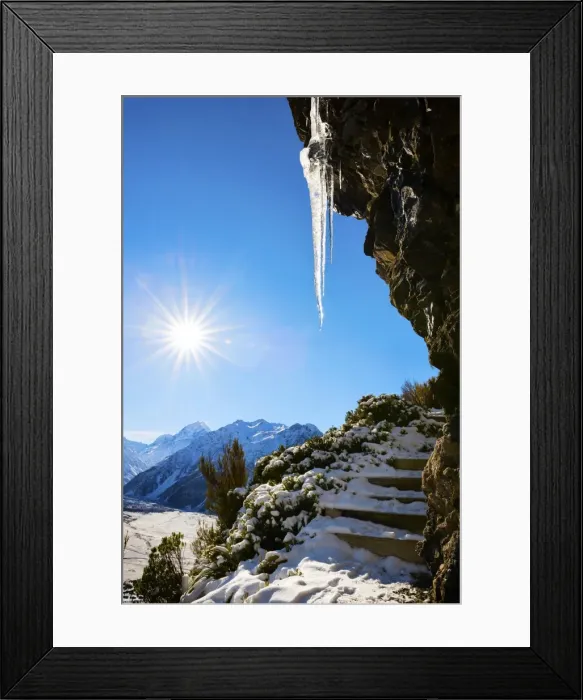 Framed Print : Icicle just after sunrise