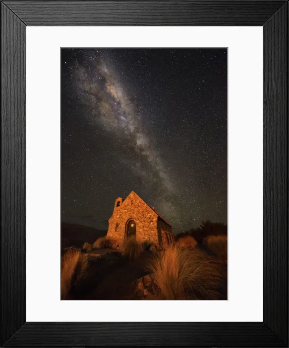 Framed Print : Lake Tekapo church under the Milky Way Framed Print : Lake Tekapo church under the Milky Way