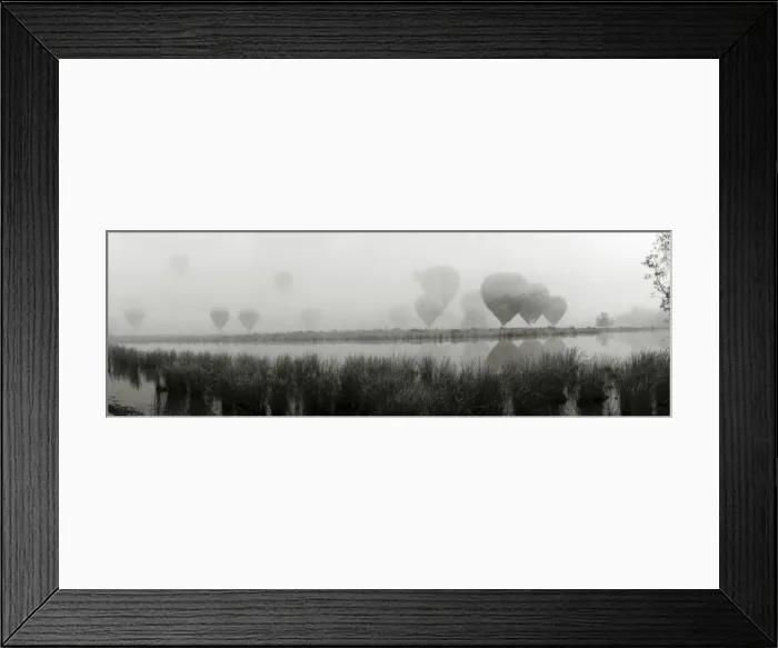 Framed Print : Balloons fog reflection