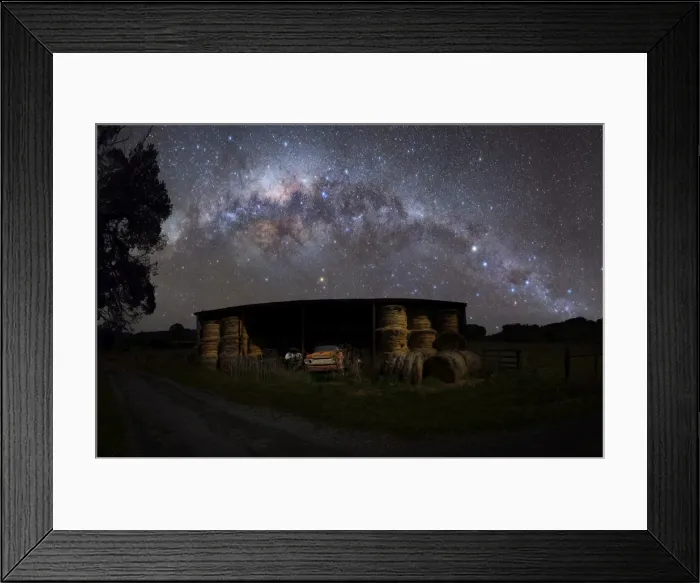 Framed Print : Farm shed night sky Framed Print : Farm shed night sky