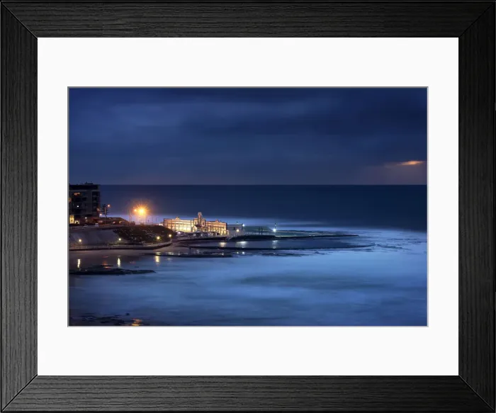 Framed Print : newcastle ocean baths at dawn with a moody sky Framed Print : newcastle ocean baths at dawn with a moody sky