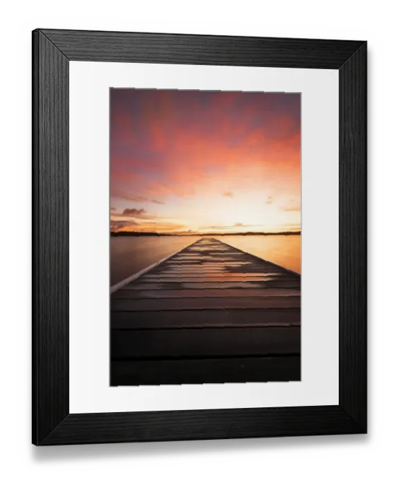 Framed Print : warners bay jetty sunset