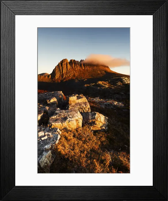 Framed Print : cradle mountain at sunset