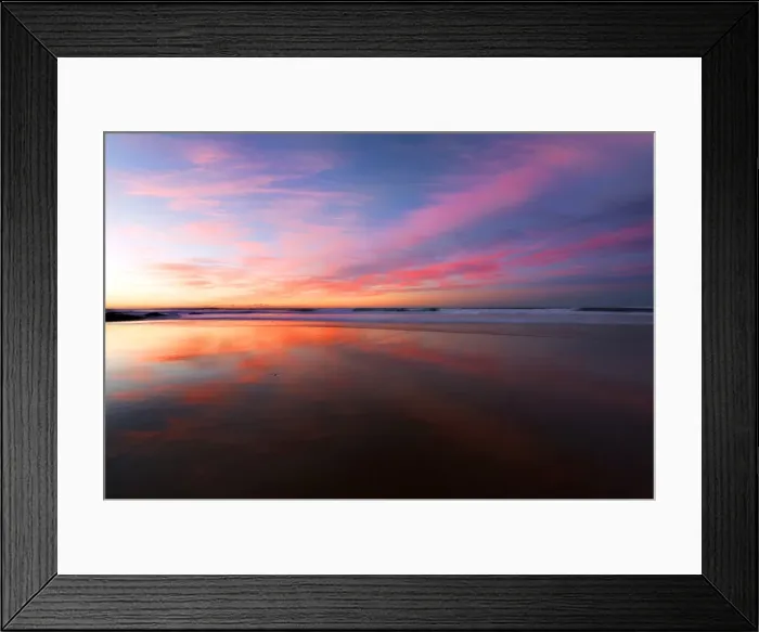 Framed Print : sunrise reflection at beach Framed Print : sunrise reflection at beach