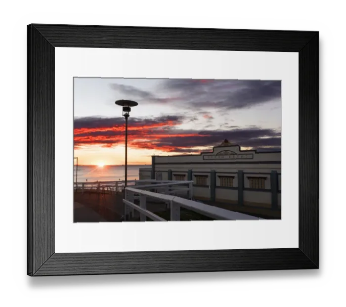 Framed Print : newcastle ocean baths sunrise