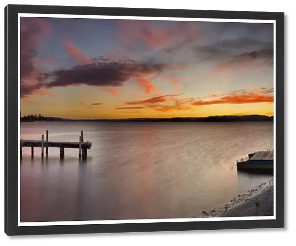 Jetty Sunset panorama lake