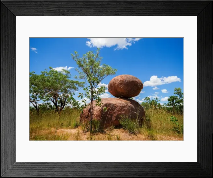 Framed Print : A Big Rock on Top of A Boulder, Nitmiluk National Park, Northern Territory, Australia Framed Print : A Big Rock on Top of A Boulder, Nitmiluk National Park, Northern Territory, Australia