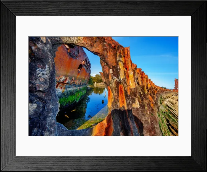 Framed Print : Window View From Inside of a Shipwreck at Garden Island, Port Adelaide, Adelaide, South Australia Framed Print : Window View From Inside of a Shipwreck at Garden Island, Port Adelaide, Adelaide, South Australia
