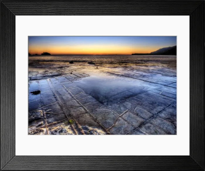 Framed Print : The Pan Formation of Tessellated Pavement, Lufra, Eaglehawk Neck, Tasmania, Australia
