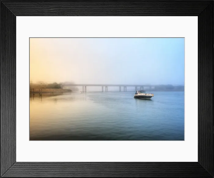 Framed Print : Morning mist of Devonport, Tasmania, Australia