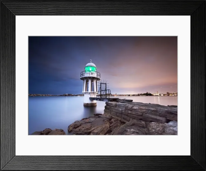 Framed Print : Cremorne Point Lighthouse at night, Sydeny, Australia Framed Print : Cremorne Point Lighthouse at night, Sydeny, Australia