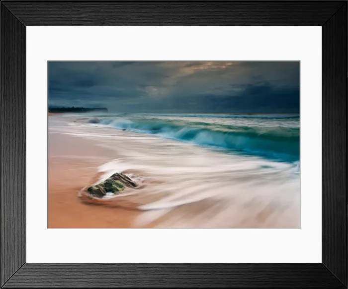 Framed Print : Stormy Morning on Beach