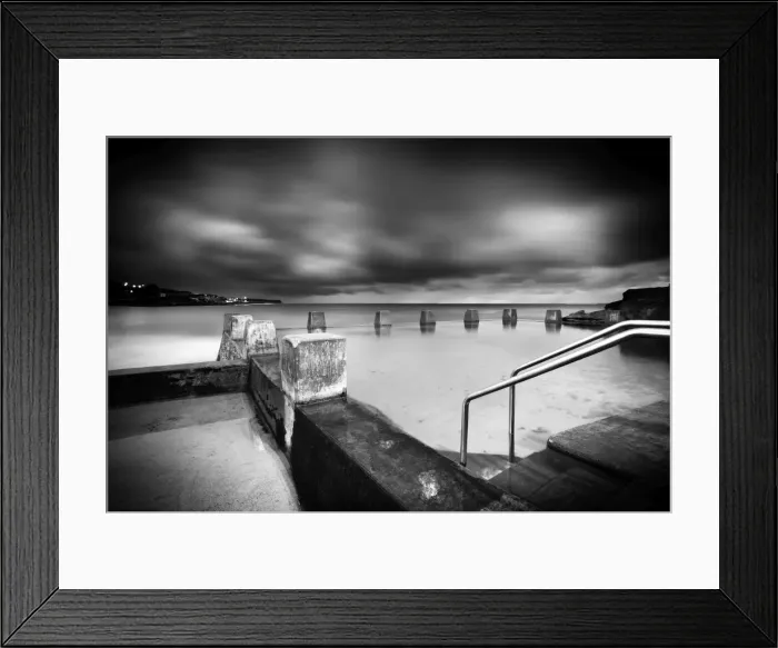Framed Print : Coogee Beach Rock Pool Black and White Framed Print : Coogee Beach Rock Pool Black and White
