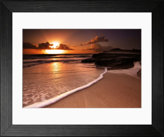 Framed Print : Beach sunrise Framed Print : Beach sunrise